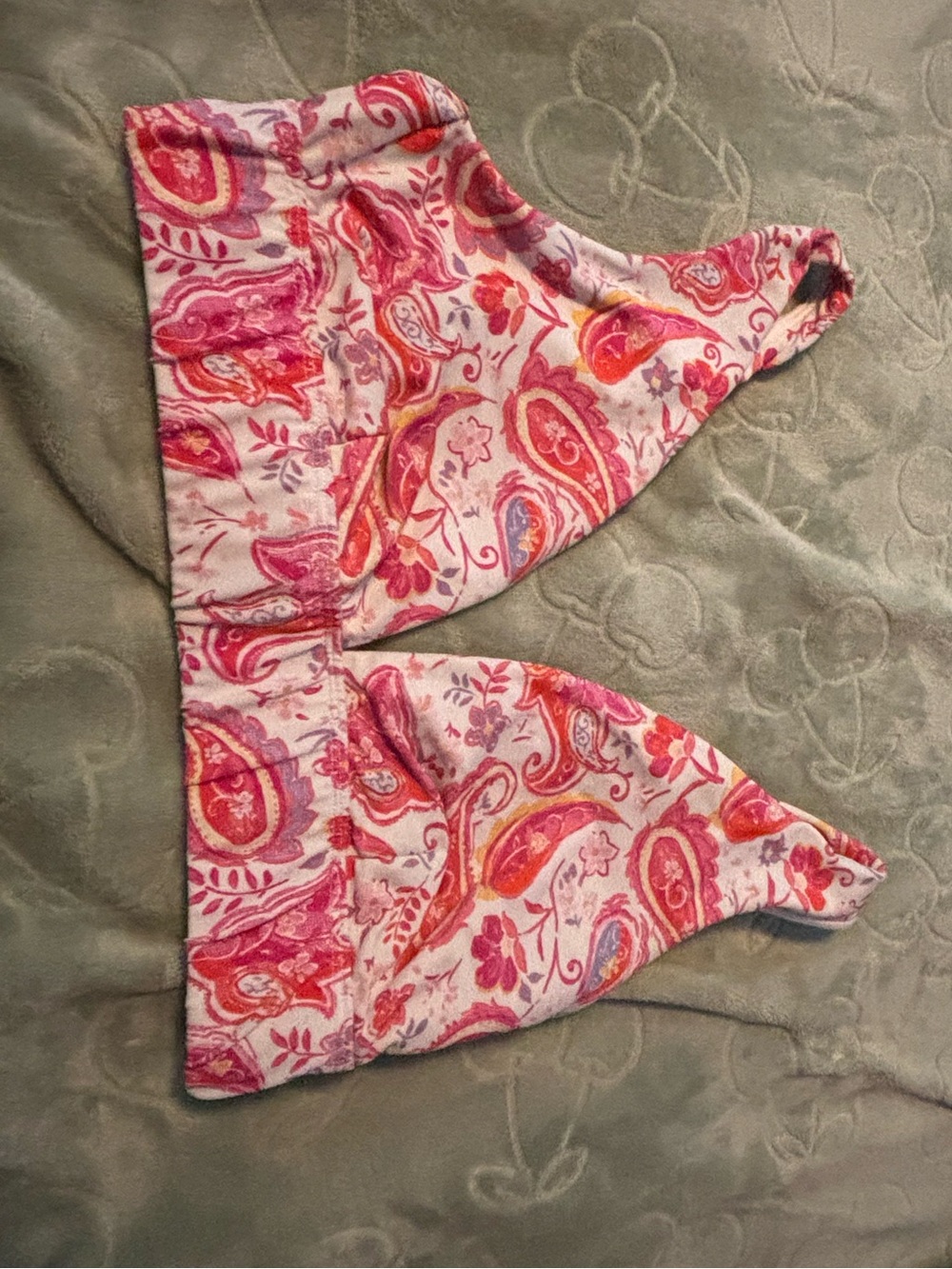 Time and Tru Pink Paisley Triangle Bikini Top